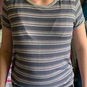 stripped blue grey women shirt